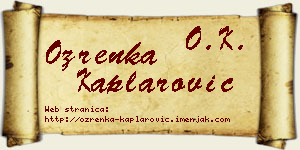 Ozrenka Kaplarović vizit kartica
